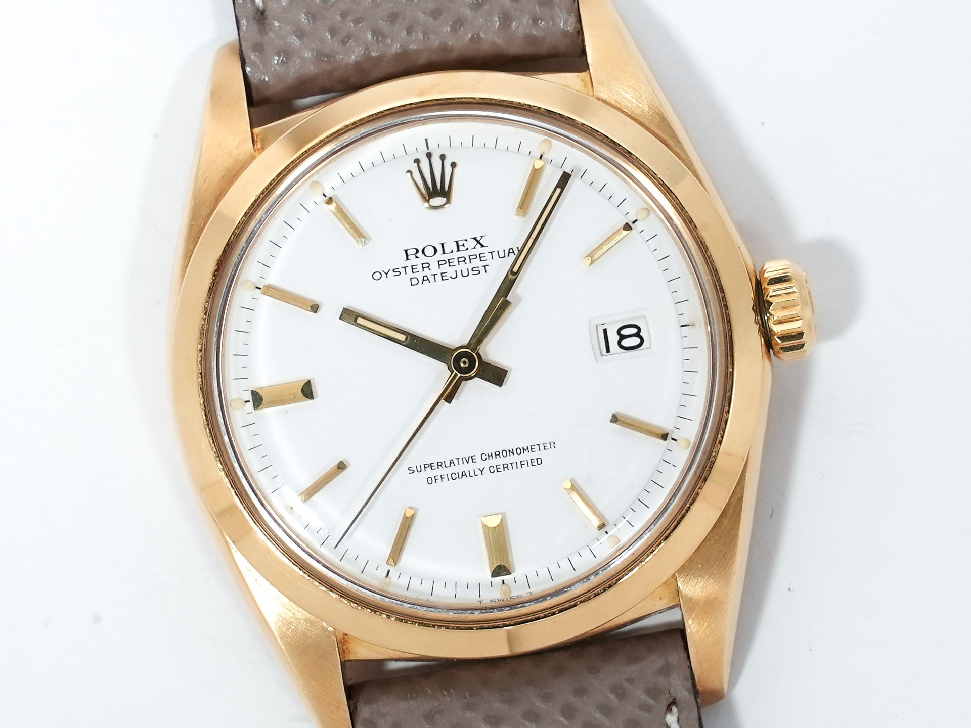 ロレックス デイトジャスト Ref.1600 イエローゴールド ホワイト文字盤 中古 octig7n9