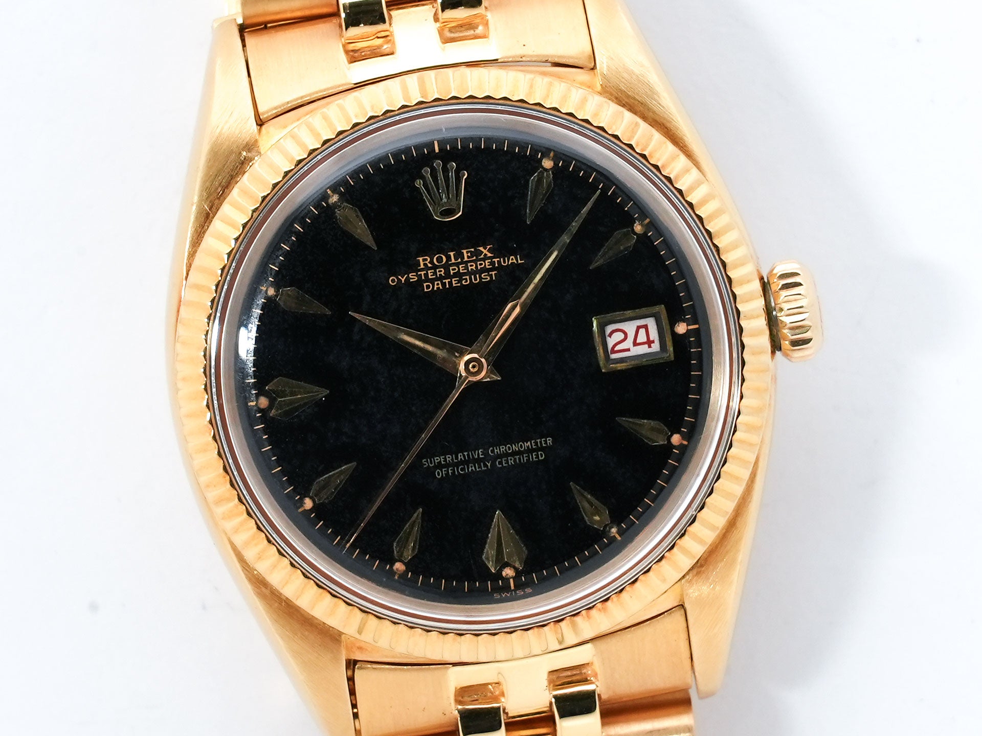 ロレックス デイトジャスト Ref.6605 イエローゴールド ブラック文字盤 中古 a5up2f8w