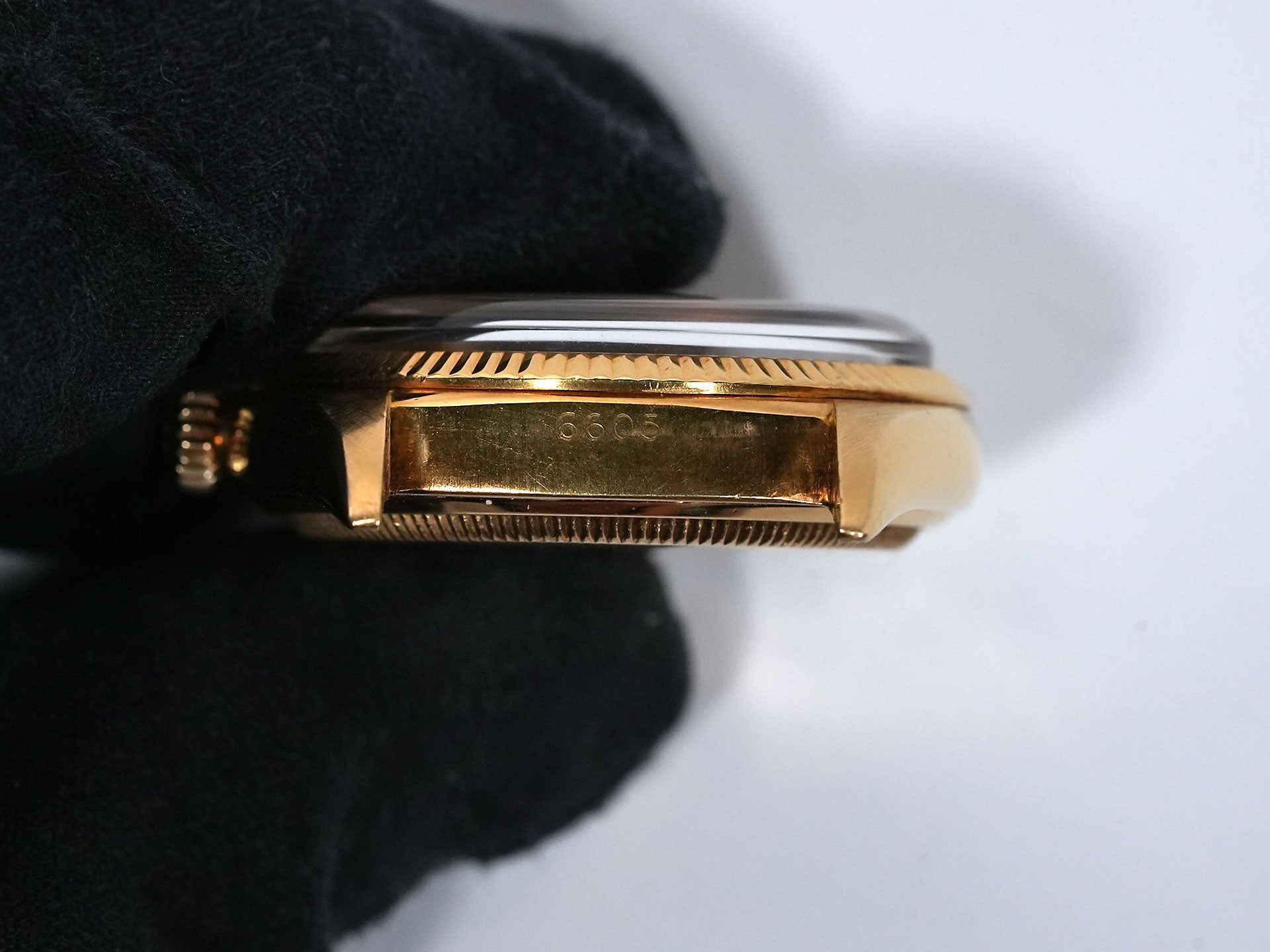 ロレックス デイトジャスト Ref.6605 イエローゴールド ブラック文字盤 中古 a5up2f8w