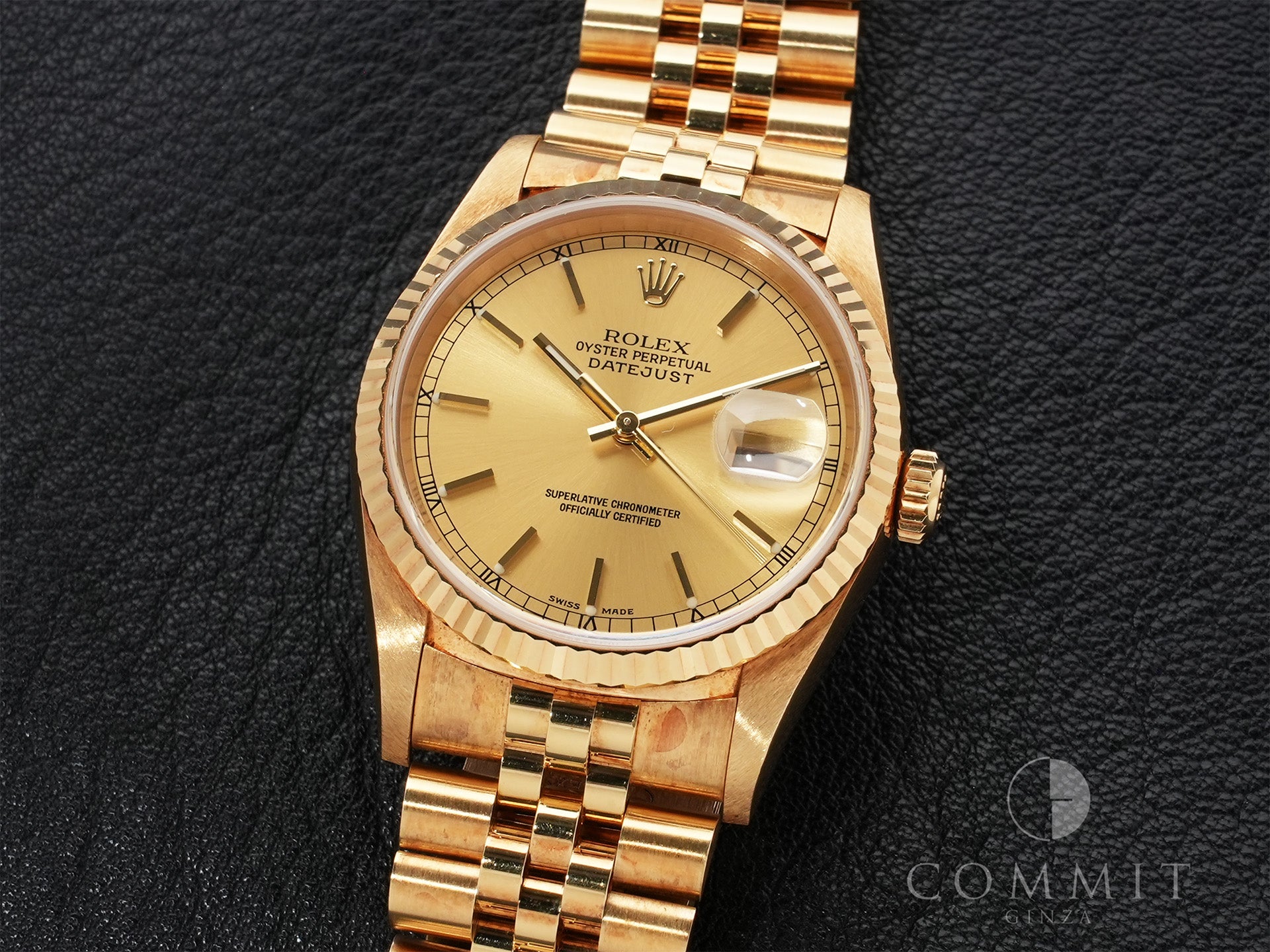 ロレックス デイトジャスト36 Ref.16238 イエローゴールド シャンパンゴールド文字盤 ジュビリーブレスレット 中古 krsar99j