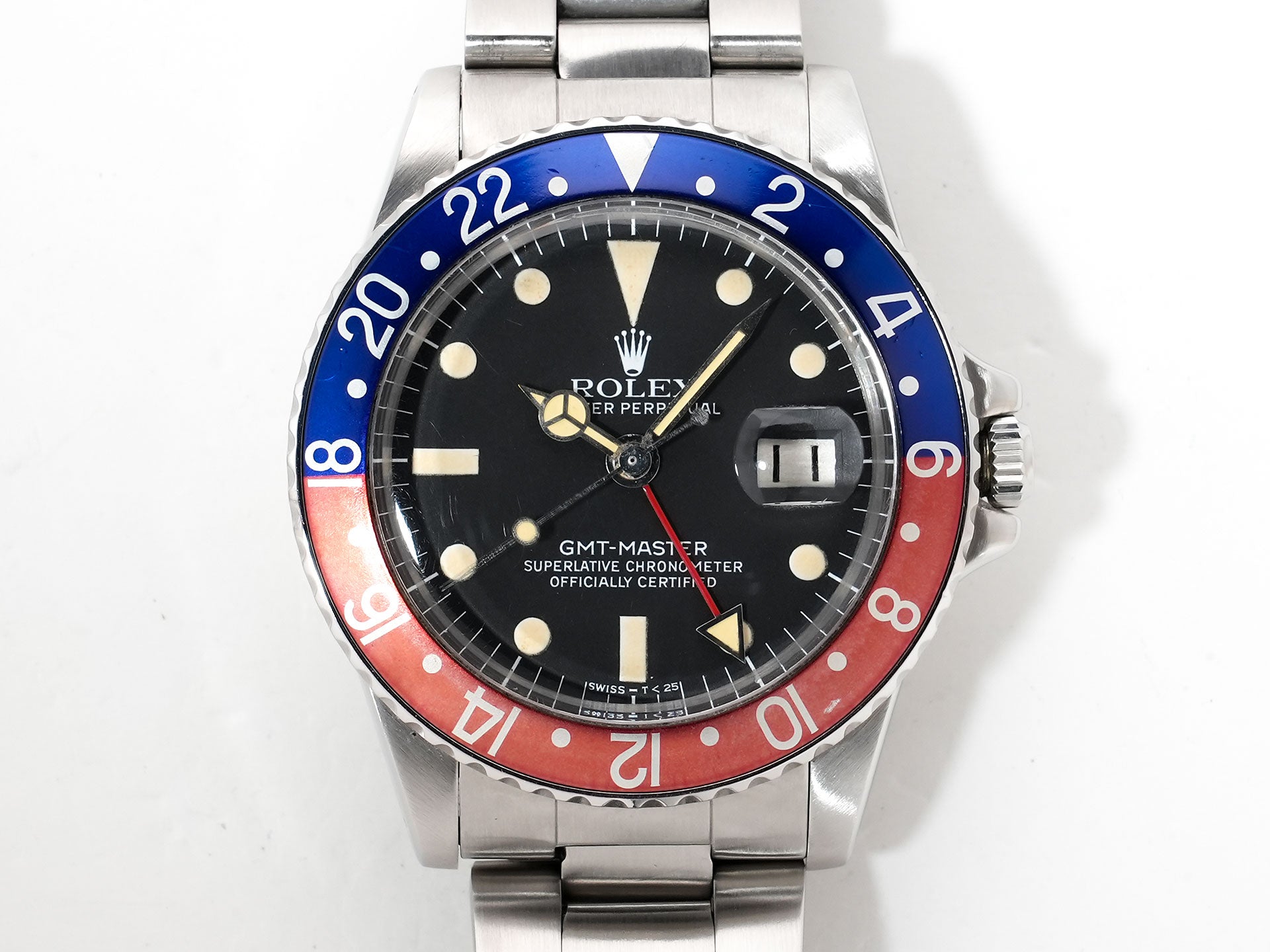 ロレックス GMTマスター Ref.1675 ステンレススチール ブラック文字盤 オイスターブレスレット 中古 38fdfiw7