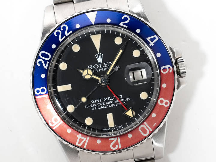 Rolex GMT-Master Ref. 1675 Stainless Steel Black Dial Oyster Bracelet Used 38fdfiw7