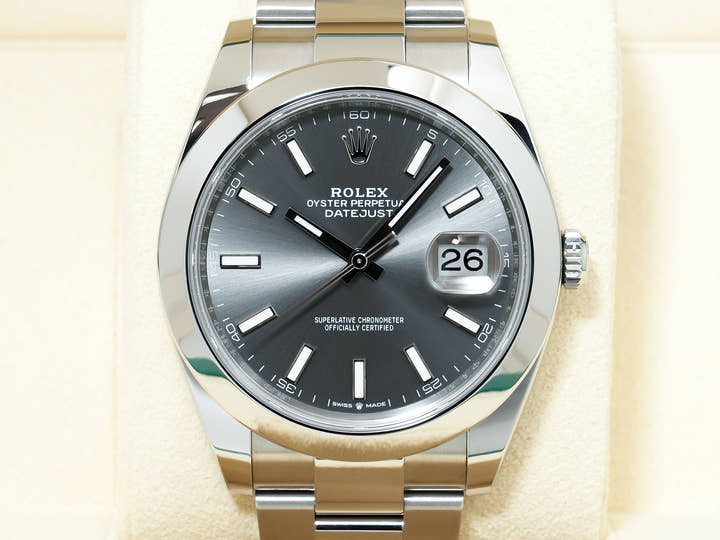 ロレックス デイトジャスト41 Ref.126300 ステンレススチール スレート文字盤 オイスターブレスレット 美品 eap3ee98