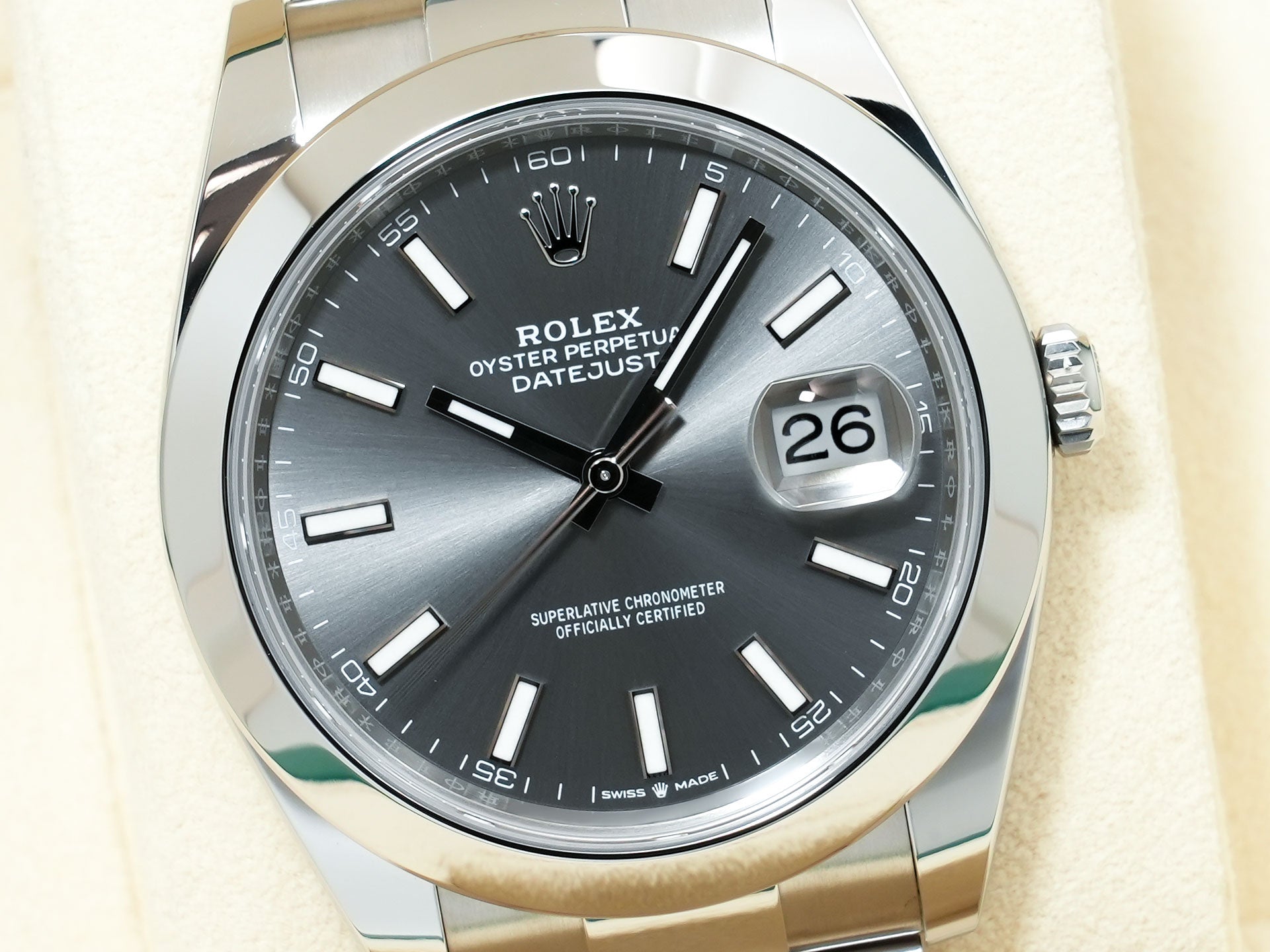 ロレックス デイトジャスト41 Ref.126300 ステンレススチール スレート文字盤 オイスターブレスレット 美品 eap3ee98