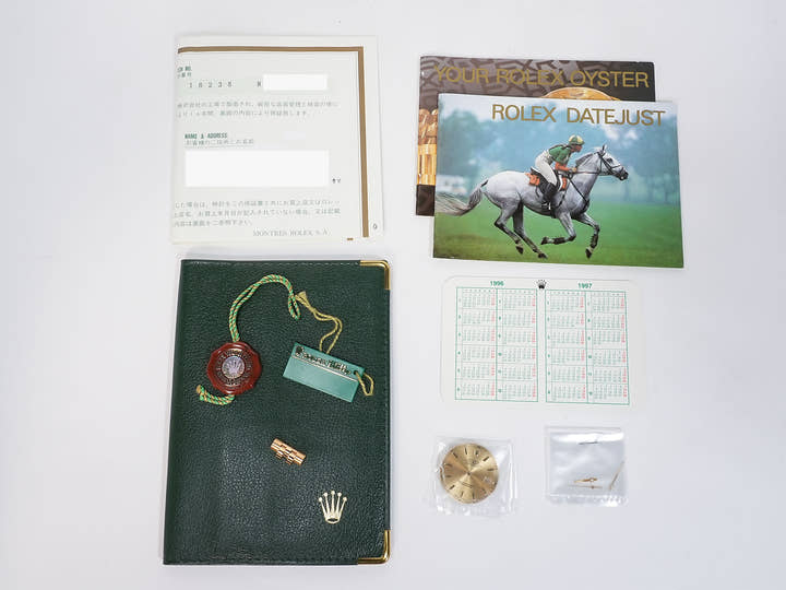 ロレックス デイトジャスト36 Ref.16238 イエローゴールド ブラック文字盤 ジュビリーブレスレット 美中古 nunowouv