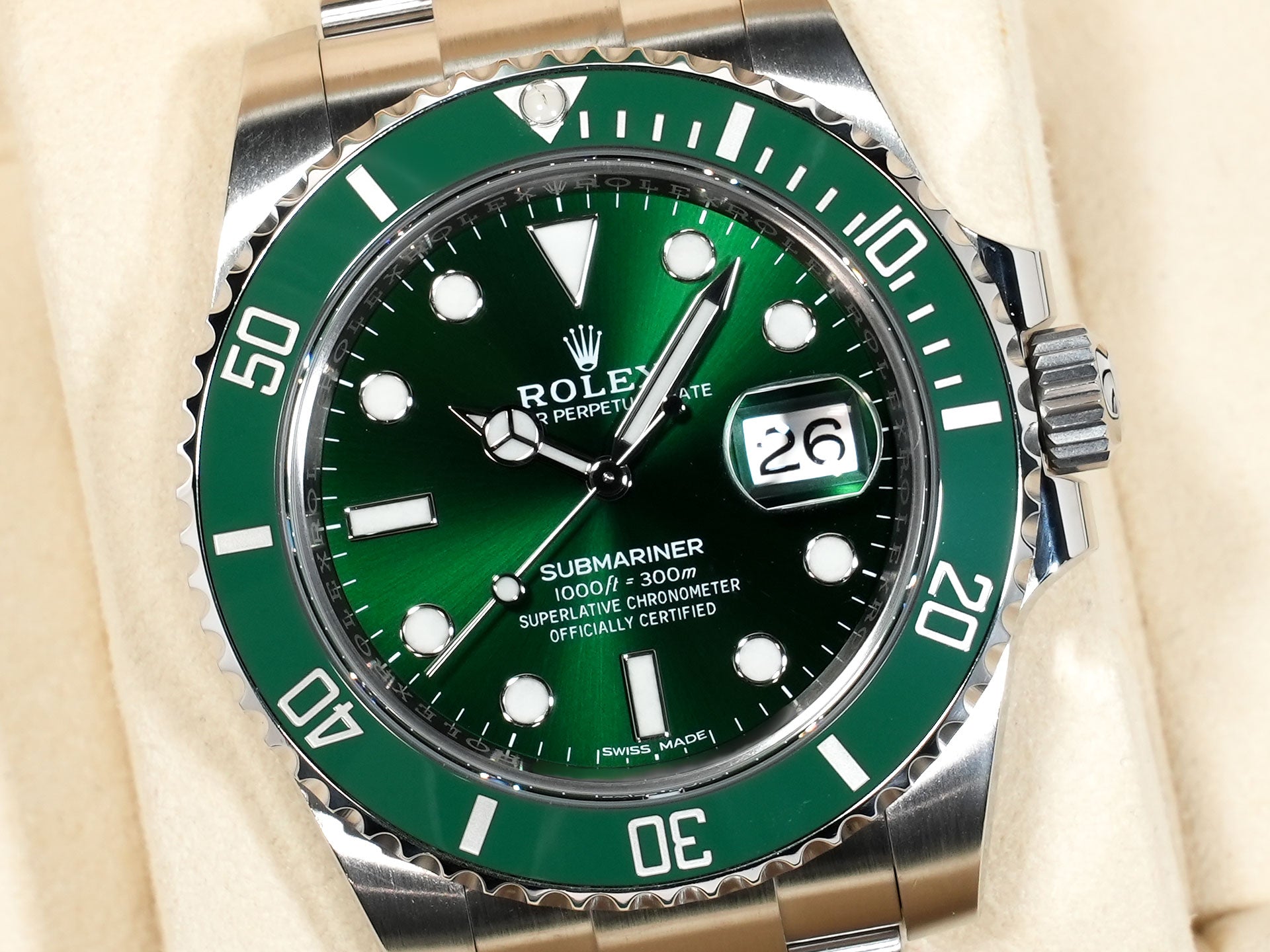 ロレックス サブマリーナー デイト Ref.116610LV ステンレススチール グリーン文字盤 美中古 33fuiamu