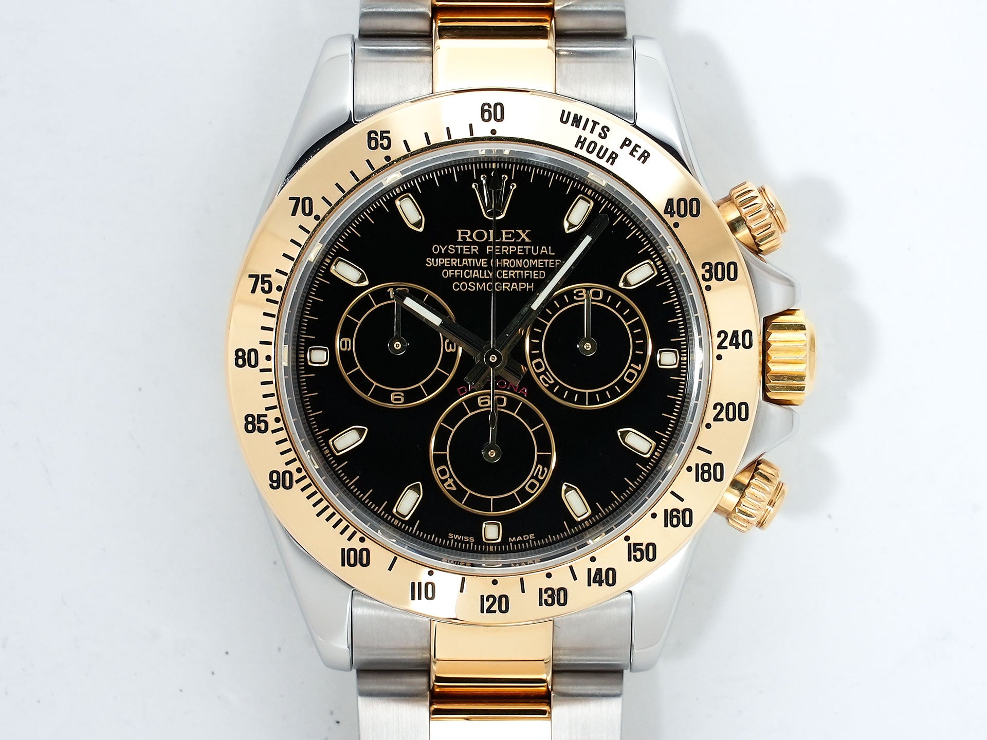 ロレックス デイトナ Ref.116523 ステンレススチール/イエローゴールド ブラック文字盤 中古 nnm2u5w2