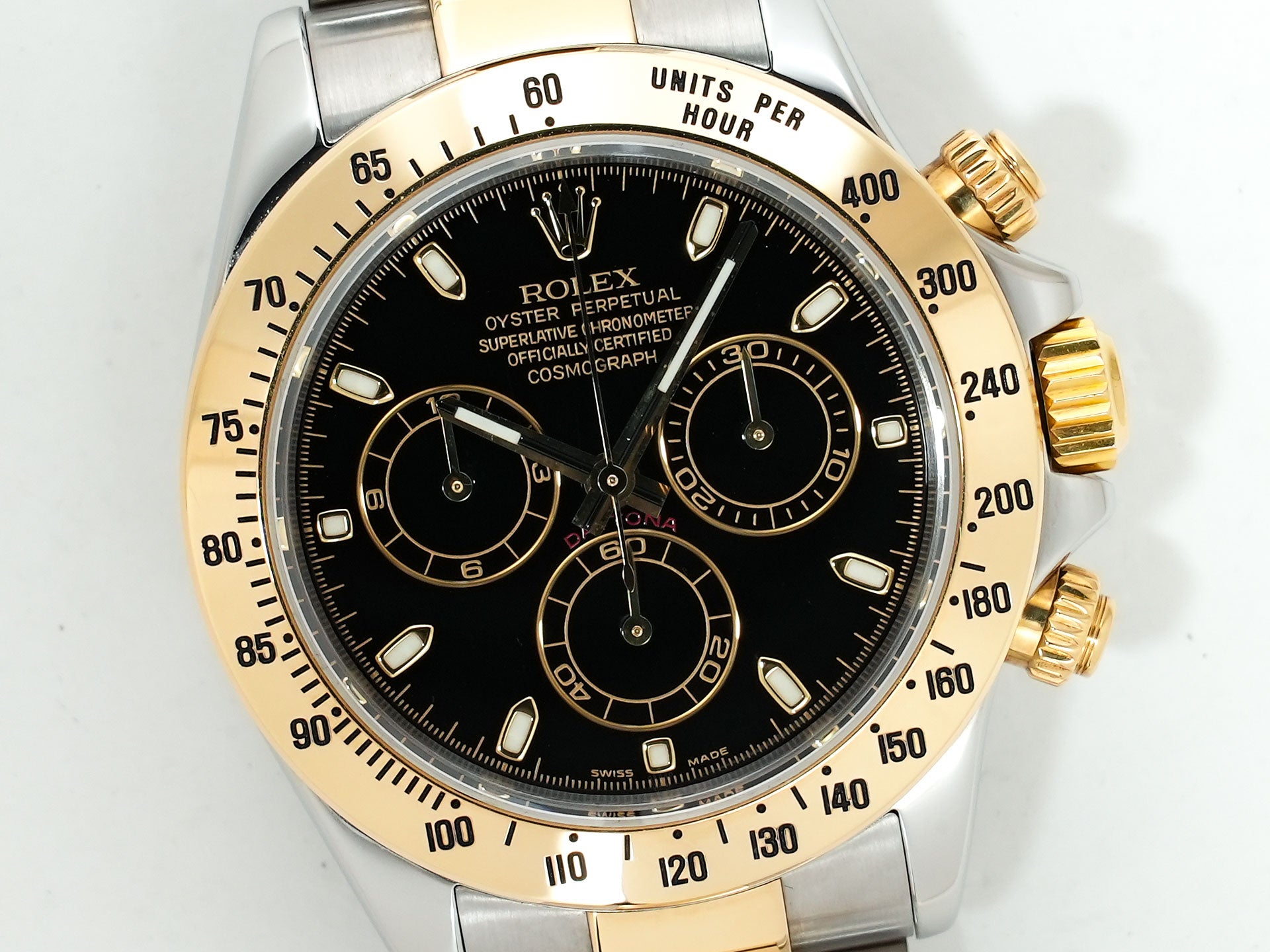 ロレックス デイトナ Ref.116523 ステンレススチール/イエローゴールド ブラック文字盤 中古 nnm2u5w2