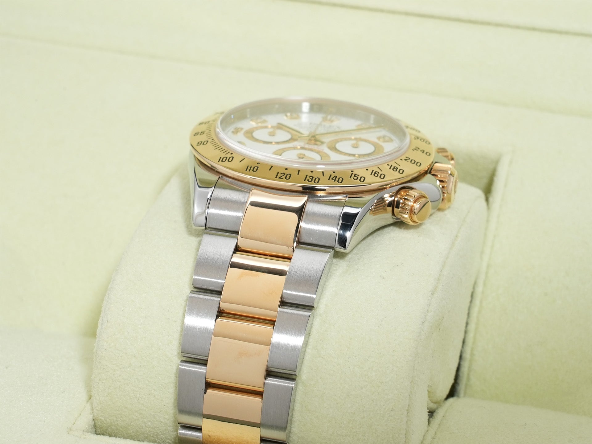 Rolex Daytona Ref. 116523G Stainless Steel/Yellow Gold White 8-Diamond Dial Excellent Condition ycifa2yw