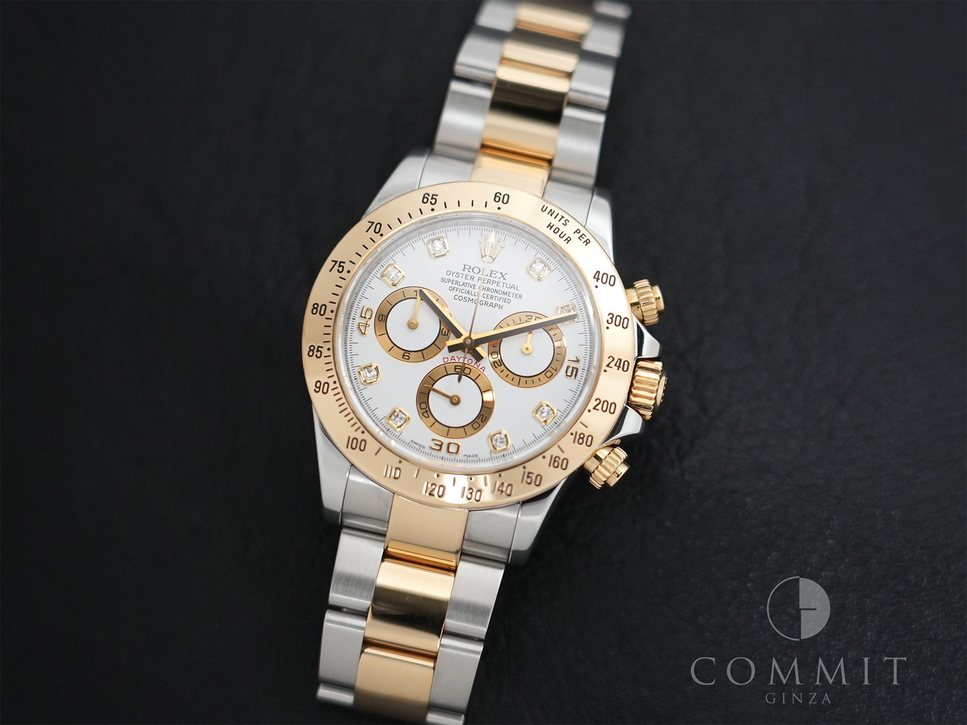Rolex Daytona Ref. 116523G Stainless Steel/Yellow Gold White 8-Diamond Dial Excellent Condition ycifa2yw