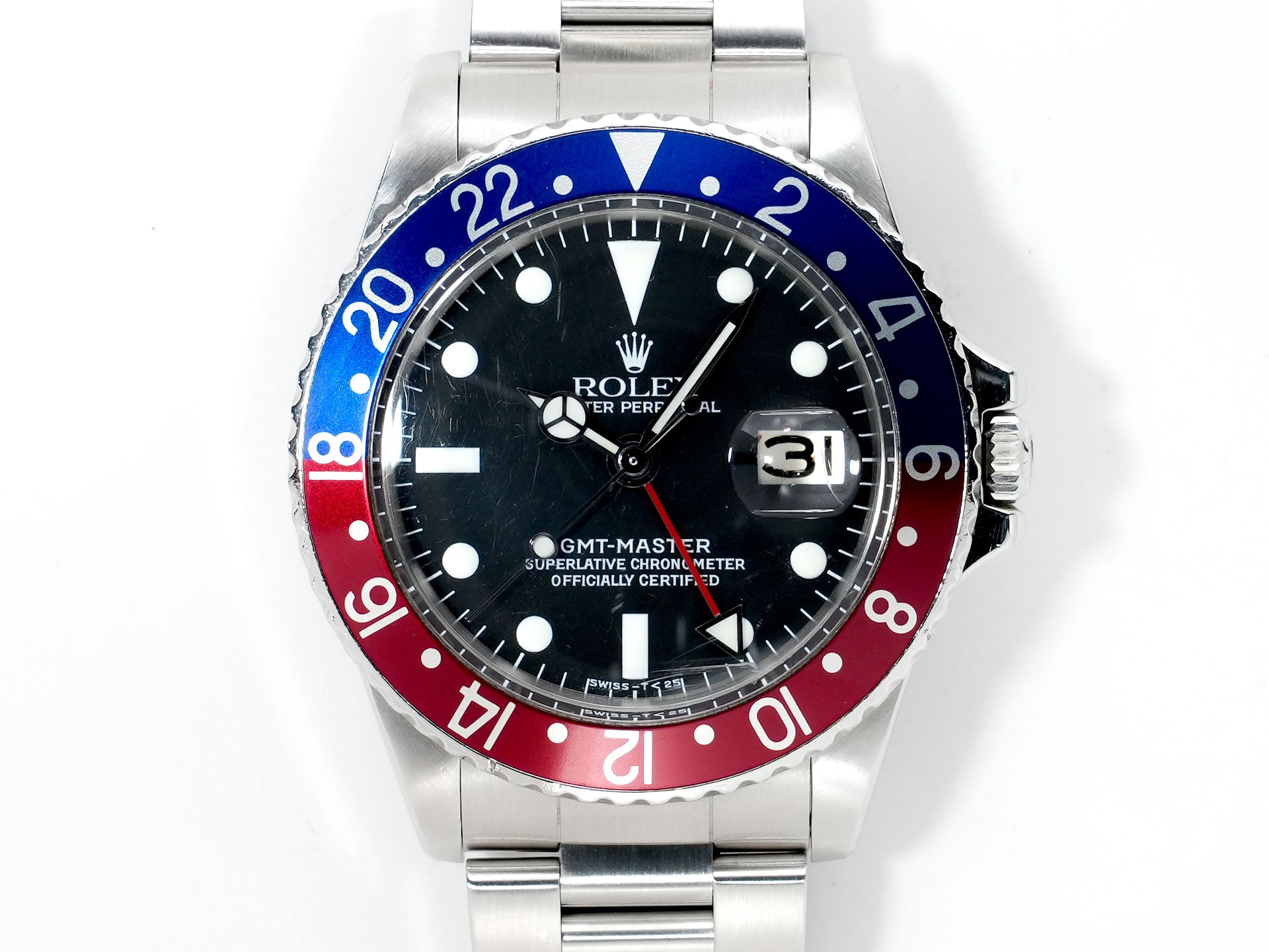 Rolex GMT-Master Ref. 1675 Stainless Steel Black Dial Oyster Bracelet Used knhr8mt4