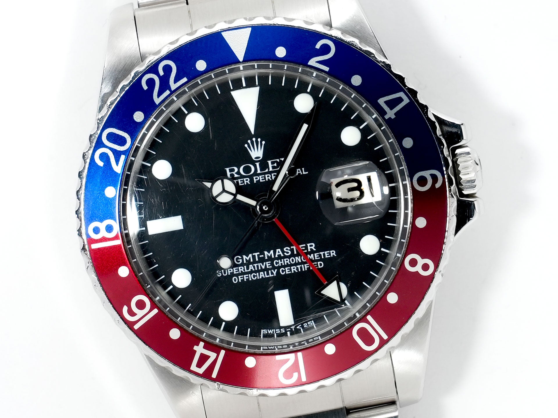 Rolex GMT-Master Ref. 1675 Stainless Steel Black Dial Oyster Bracelet Used knhr8mt4