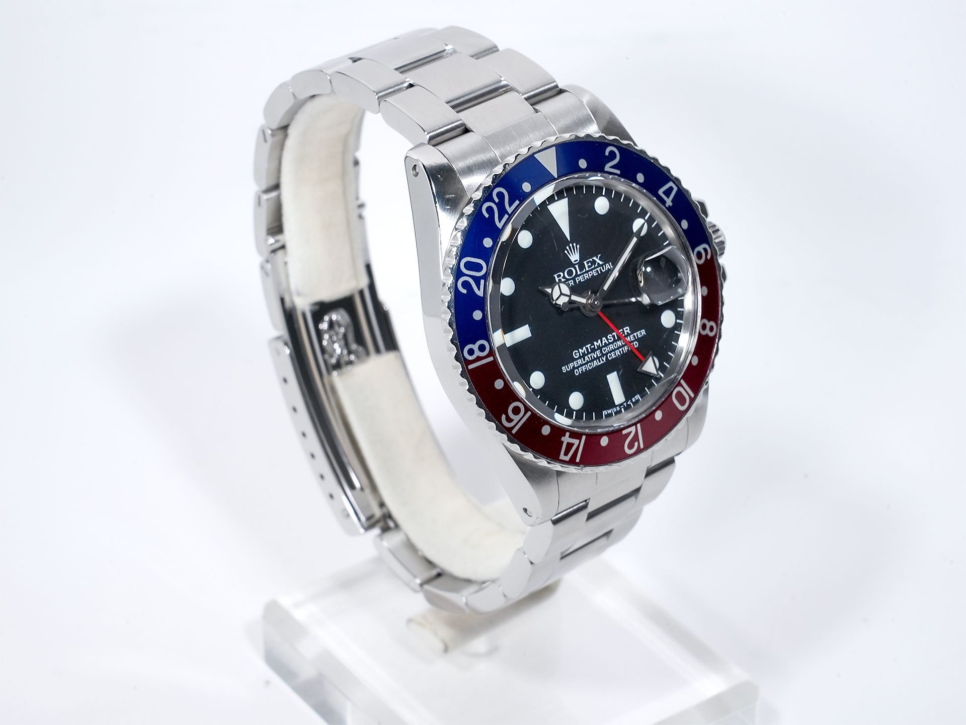 Rolex GMT-Master Ref. 1675 Stainless Steel Black Dial Oyster Bracelet Used knhr8mt4