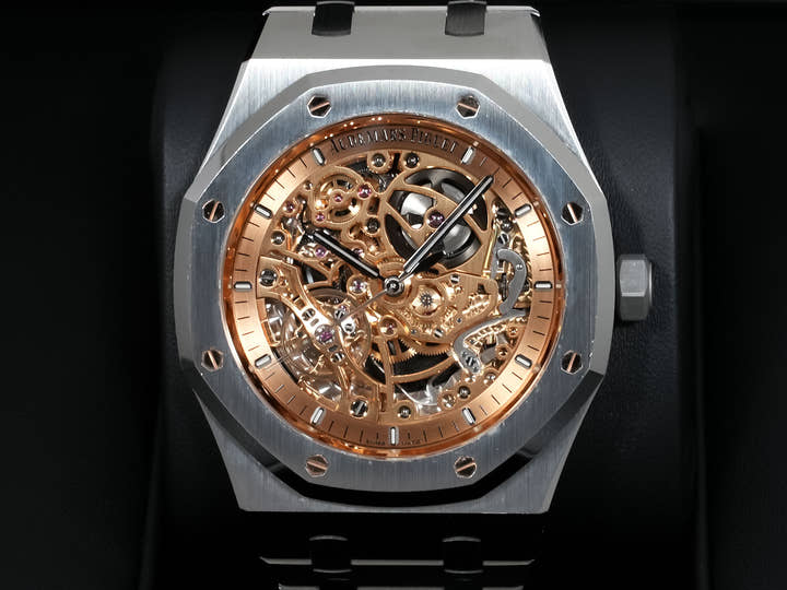 Audemars Piguet Royal Oak Double Balance Wheel Openworked Ref.15407ST.OO.1220ST.02 Stainless Steel Skeleton Dial Used maj2m9gr