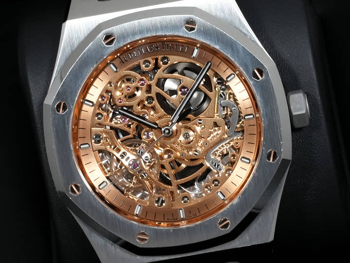 Audemars Piguet Royal Oak Double Balance Wheel Openworked Ref.15407ST.OO.1220ST.02 Stainless Steel Skeleton Dial Used maj2m9gr