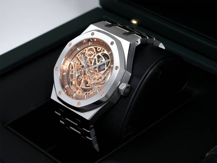 Audemars Piguet Royal Oak Double Balance Wheel Openworked Ref.15407ST.OO.1220ST.02 Stainless Steel Skeleton Dial Used maj2m9gr