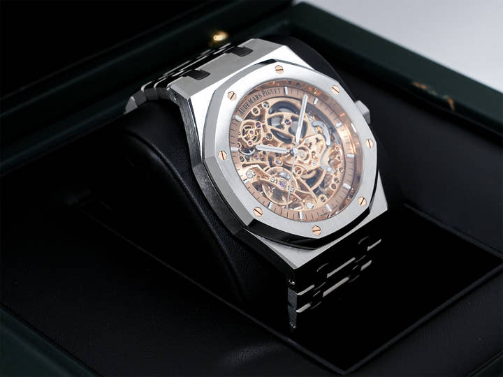 Audemars Piguet Royal Oak Double Balance Wheel Openworked Ref.15407ST.OO.1220ST.02 Stainless Steel Skeleton Dial Used maj2m9gr