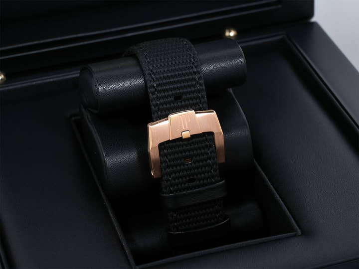 Audemars Piguet CODE 11.59 by Audemars Piguet Ref.15210OR.OO.A028CR.01 Pink Gold Smoked Blue Lacquer Dial Pre-Owned 29yeghp3