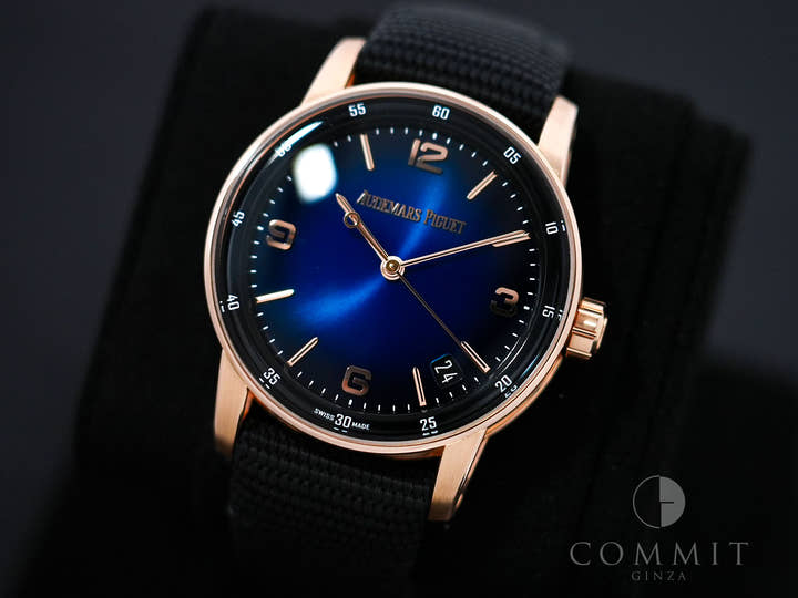Audemars Piguet CODE 11.59 by Audemars Piguet Ref.15210OR.OO.A028CR.01 Pink Gold Smoked Blue Lacquer Dial Pre-Owned 29yeghp3