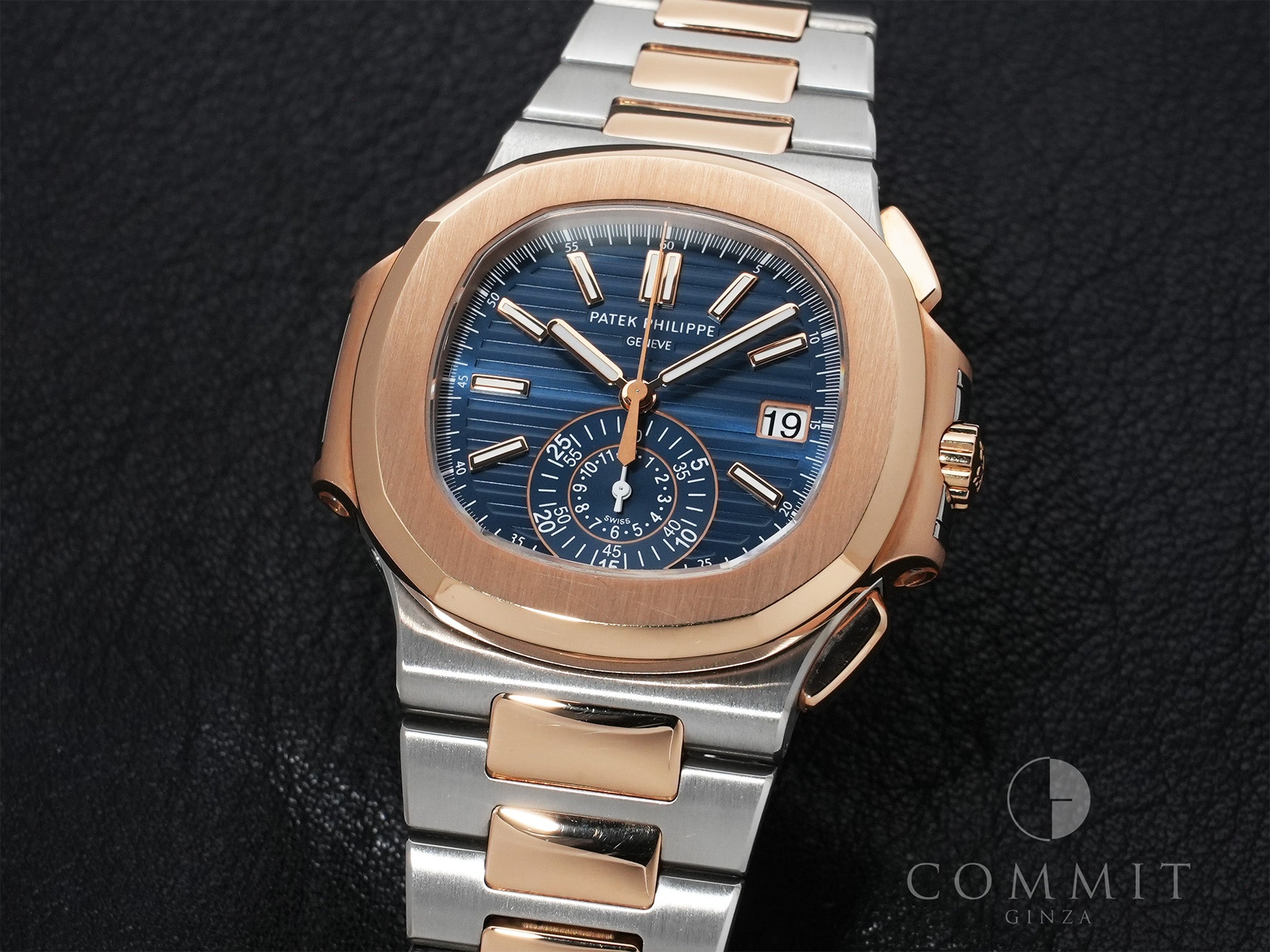 パテックフィリップ ノーチラス クロノグラフ Ref.5980/1AR-001 ステンレススチール/ローズゴールド ブルー文字盤 中古 der2f5mw