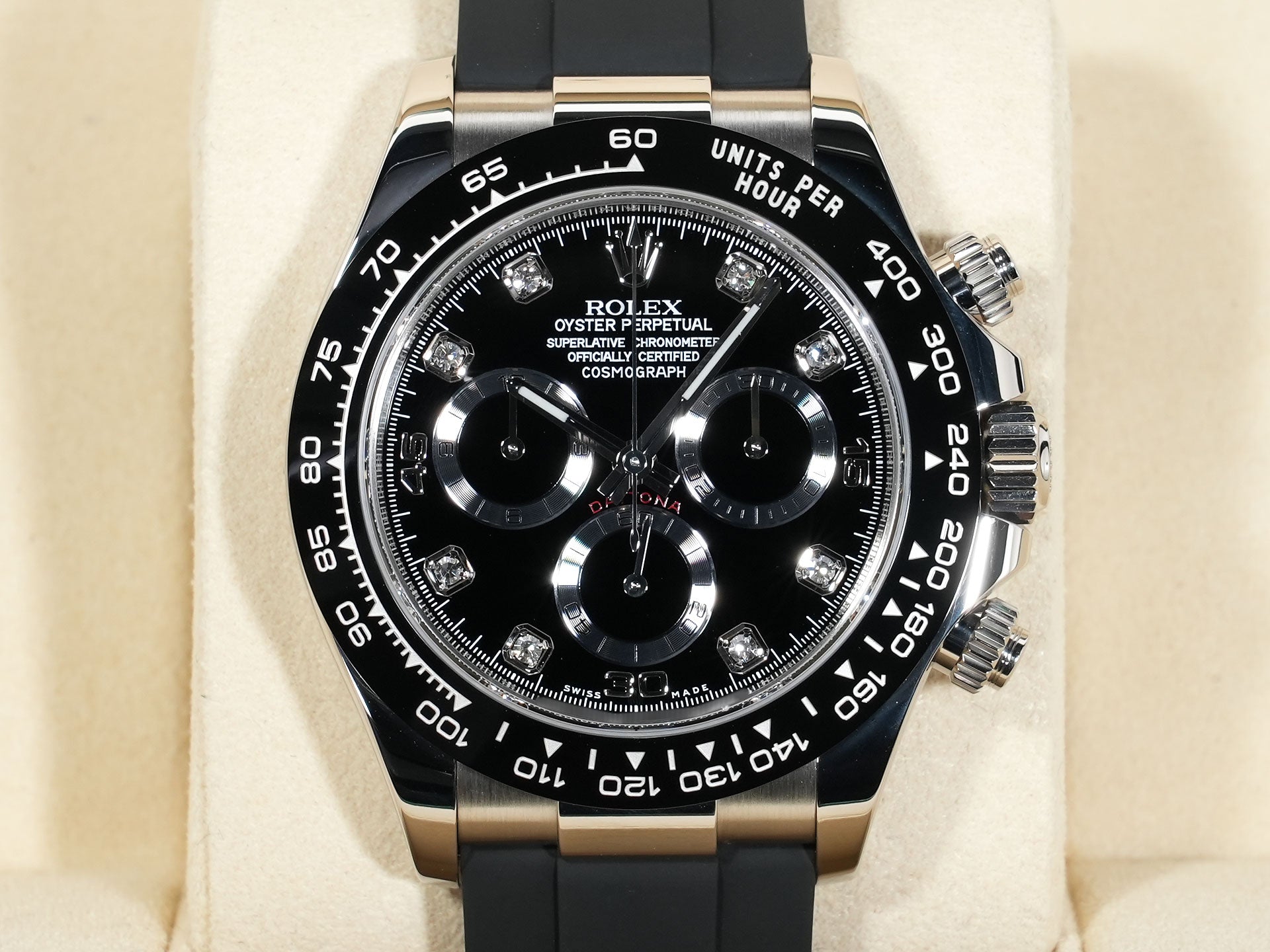 ロレックス デイトナ Ref.116519LN ホワイトゴールド ブラック8Pダイヤ文字盤 オイスターブレスレット 美中古 dsc2mq2s