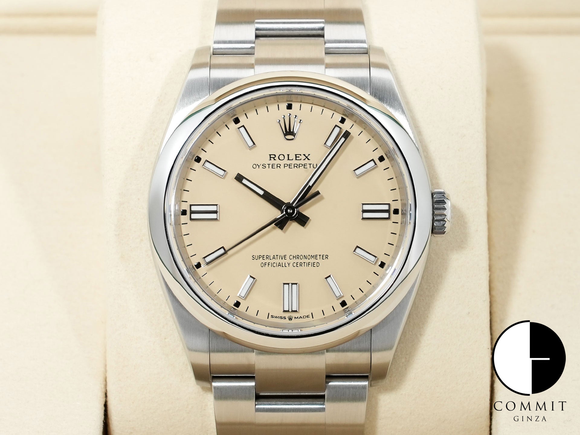 Rolex Oyster Perpetual 36 Ref. 126000 Stainless Steel Beige Dial Excellent Condition eyayoh2i