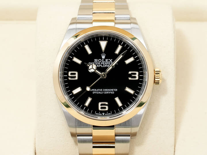 ROLEX Explorer 36 Ref. 124273 Stainless Steel/Yellow Gold Black Dial Oyster Bracelet Excellent Condition 6or936z4
