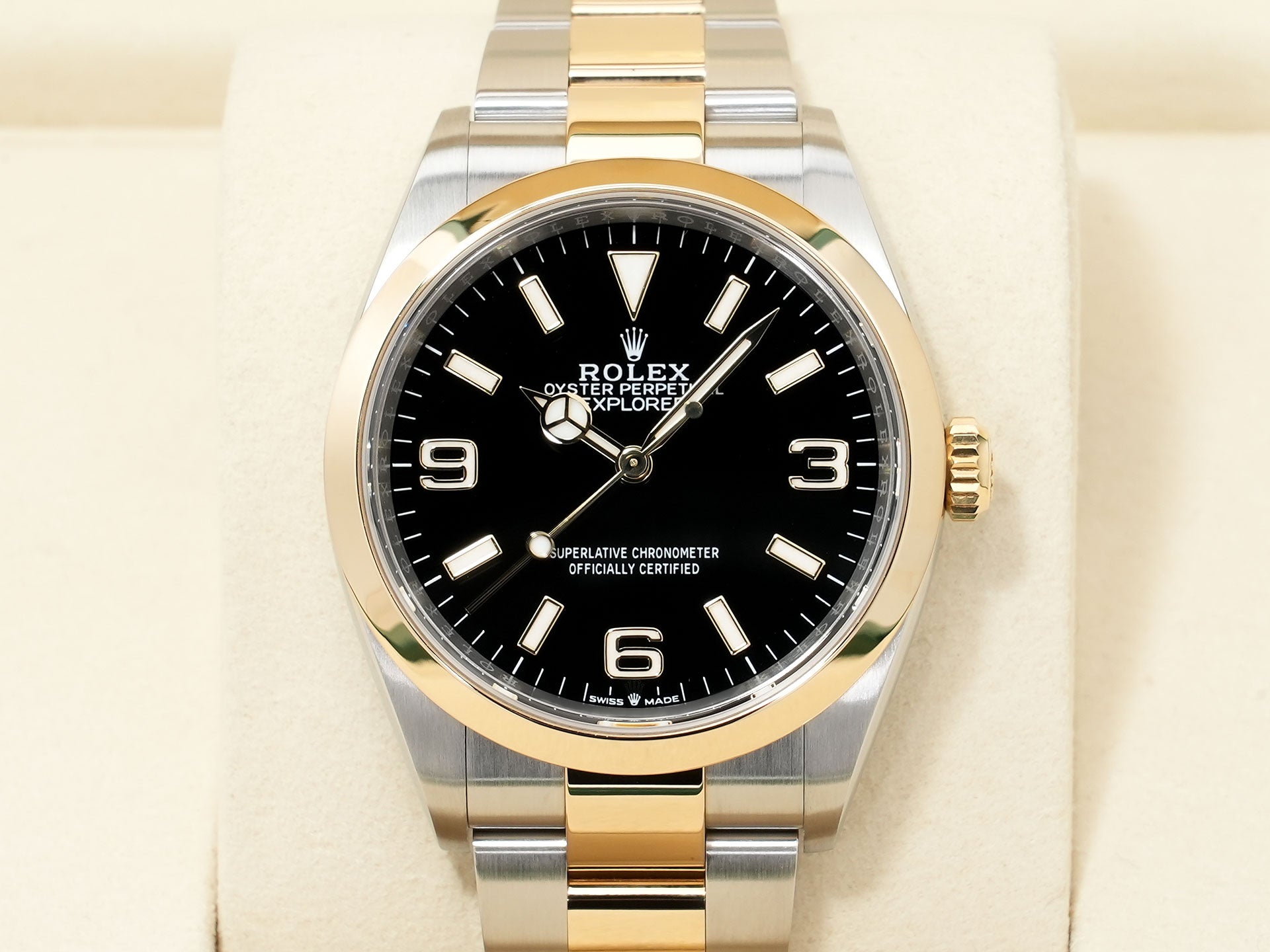 ROLEX Explorer 36 Ref. 124273 Stainless Steel/Yellow Gold Black Dial Oyster Bracelet Excellent Condition 6or936z4