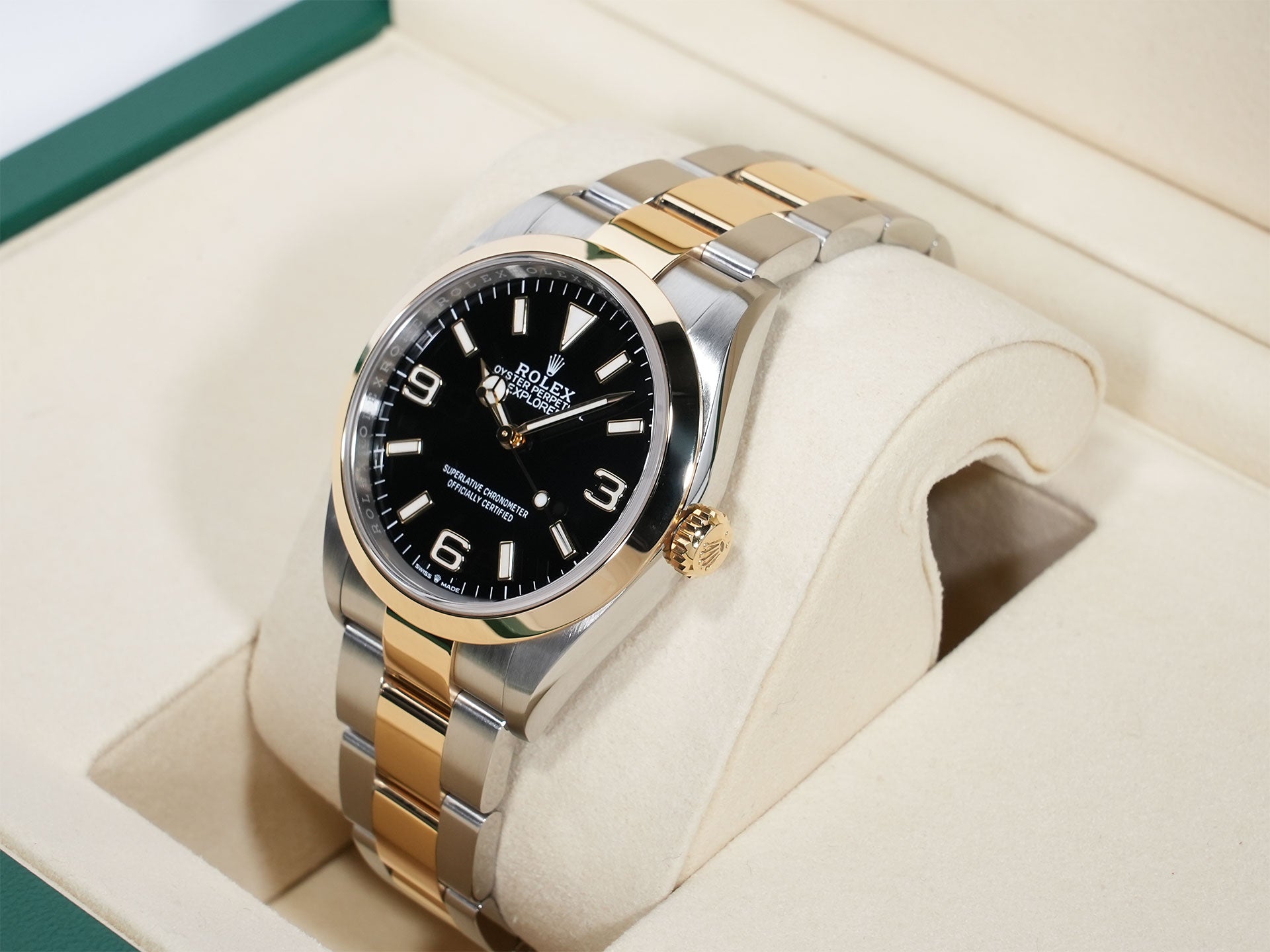 ROLEX Explorer 36 Ref. 124273 Stainless Steel/Yellow Gold Black Dial Oyster Bracelet Excellent Condition 6or936z4