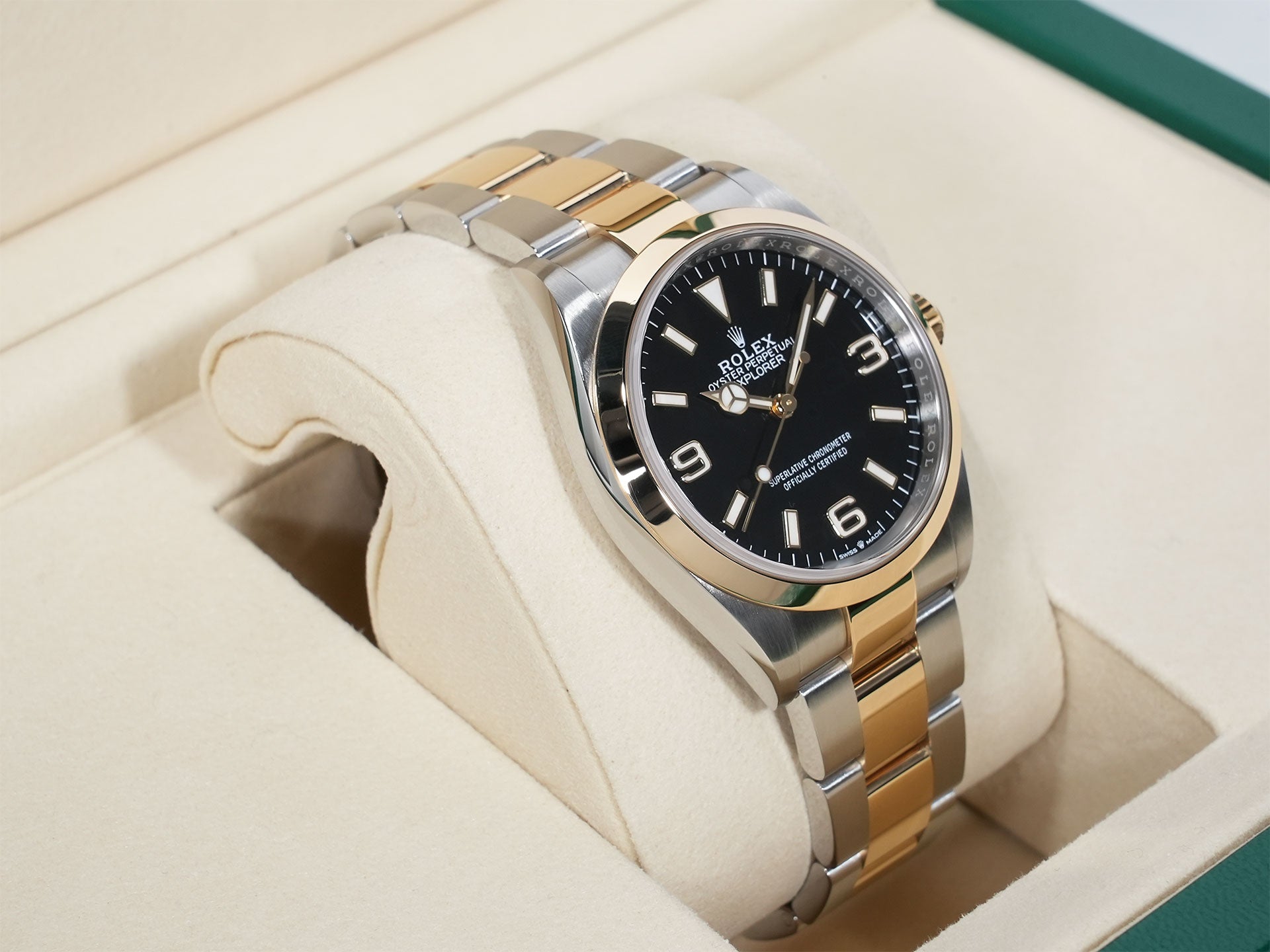 ROLEX Explorer 36 Ref. 124273 Stainless Steel/Yellow Gold Black Dial Oyster Bracelet Excellent Condition 6or936z4