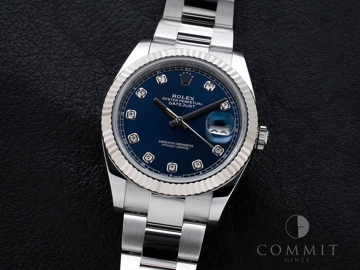 ROLEX Datejust 41 Ref.126334G Stainless Steel/White Gold Bright Blue Dial Oyster Bracelet Excellent Condition j5ywsbqt