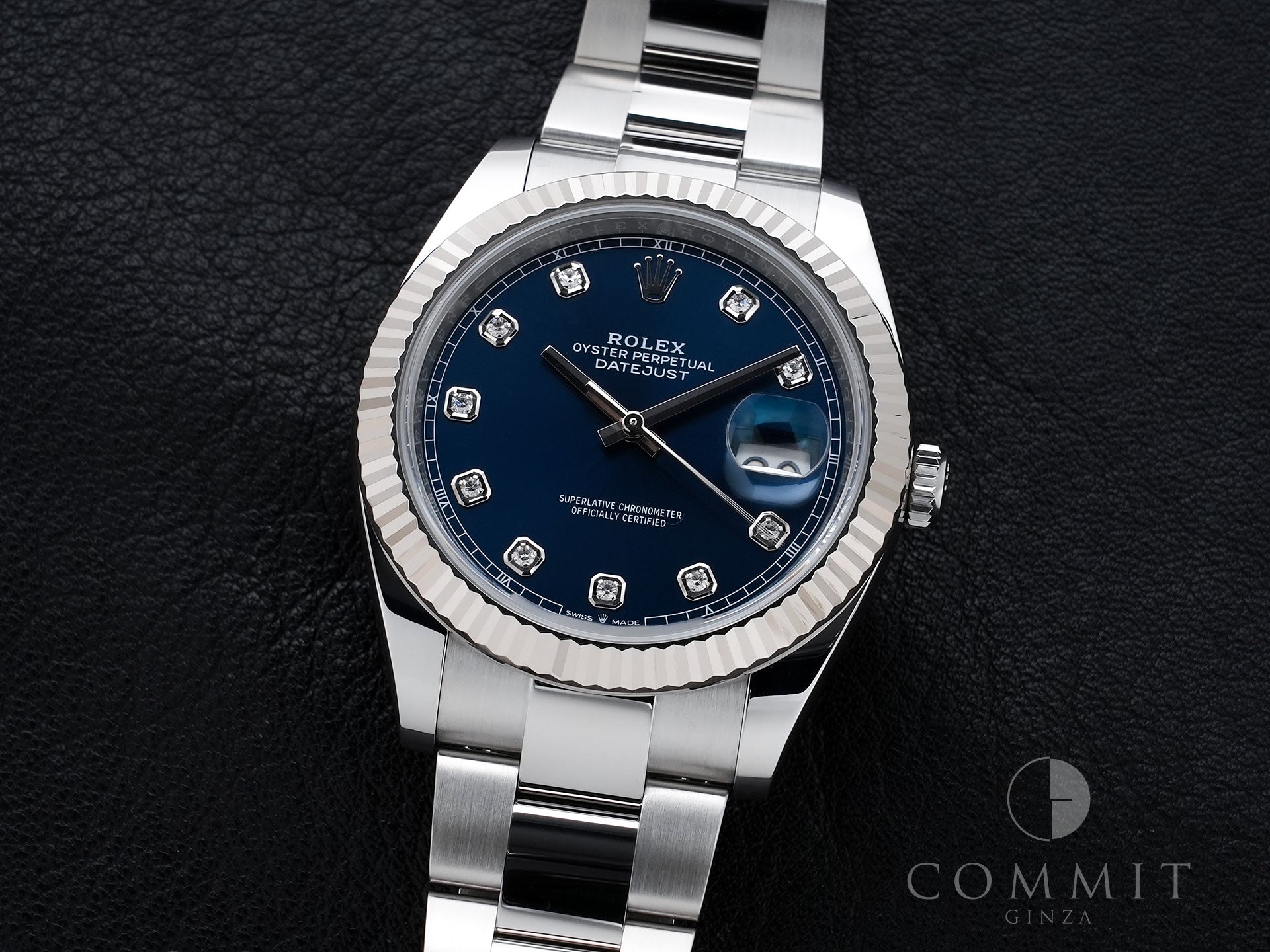 ROLEX Datejust 41 Ref.126334G Stainless Steel/White Gold Bright Blue Dial Oyster Bracelet Excellent Condition j5ywsbqt