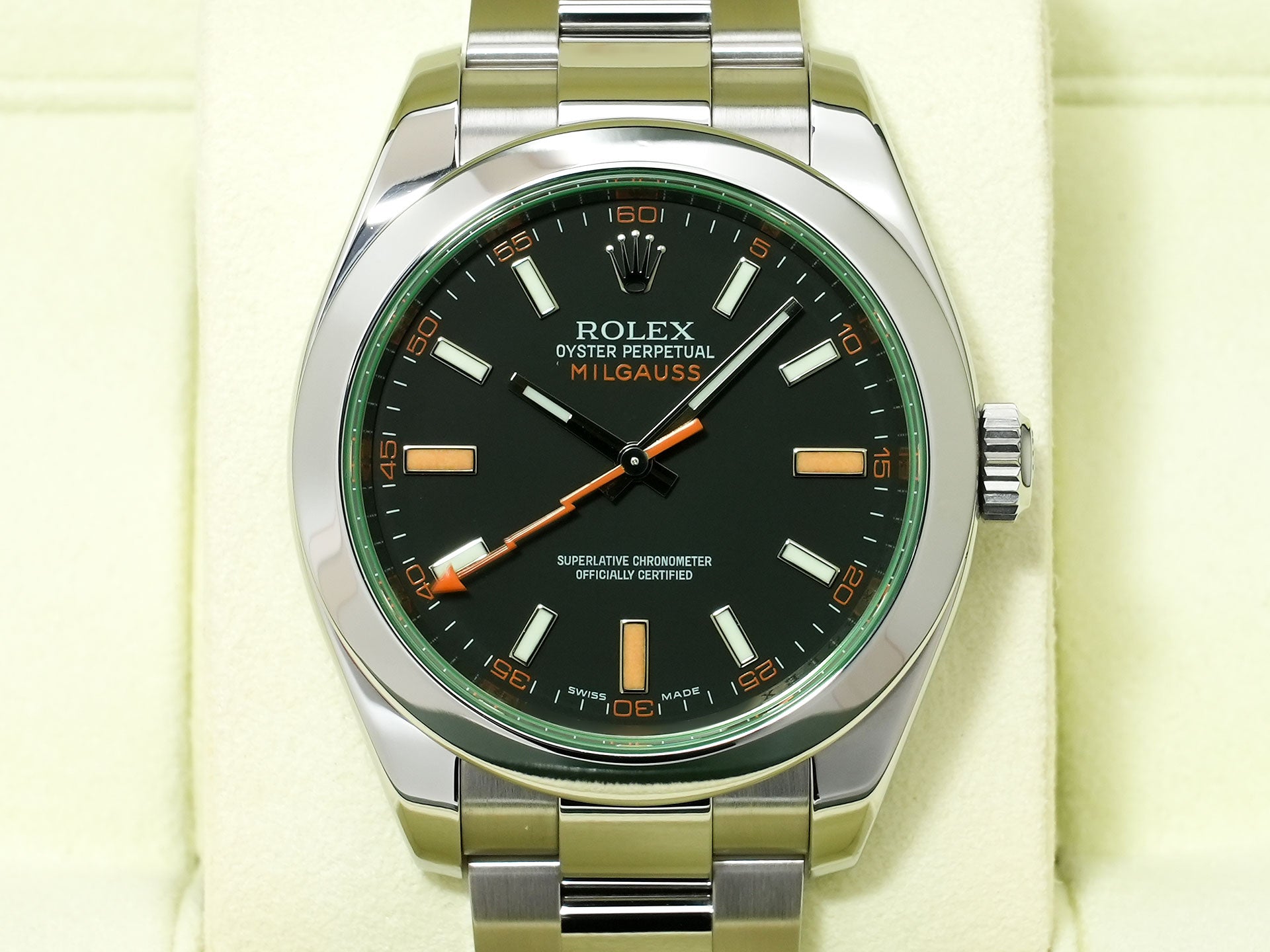 Rolex Milgauss Ref.116400GV Stainless Steel Black Dial Excellent Condition 478ce3ra