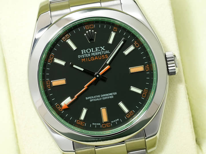 Rolex Milgauss Ref.116400GV Stainless Steel Black Dial Excellent Condition 478ce3ra