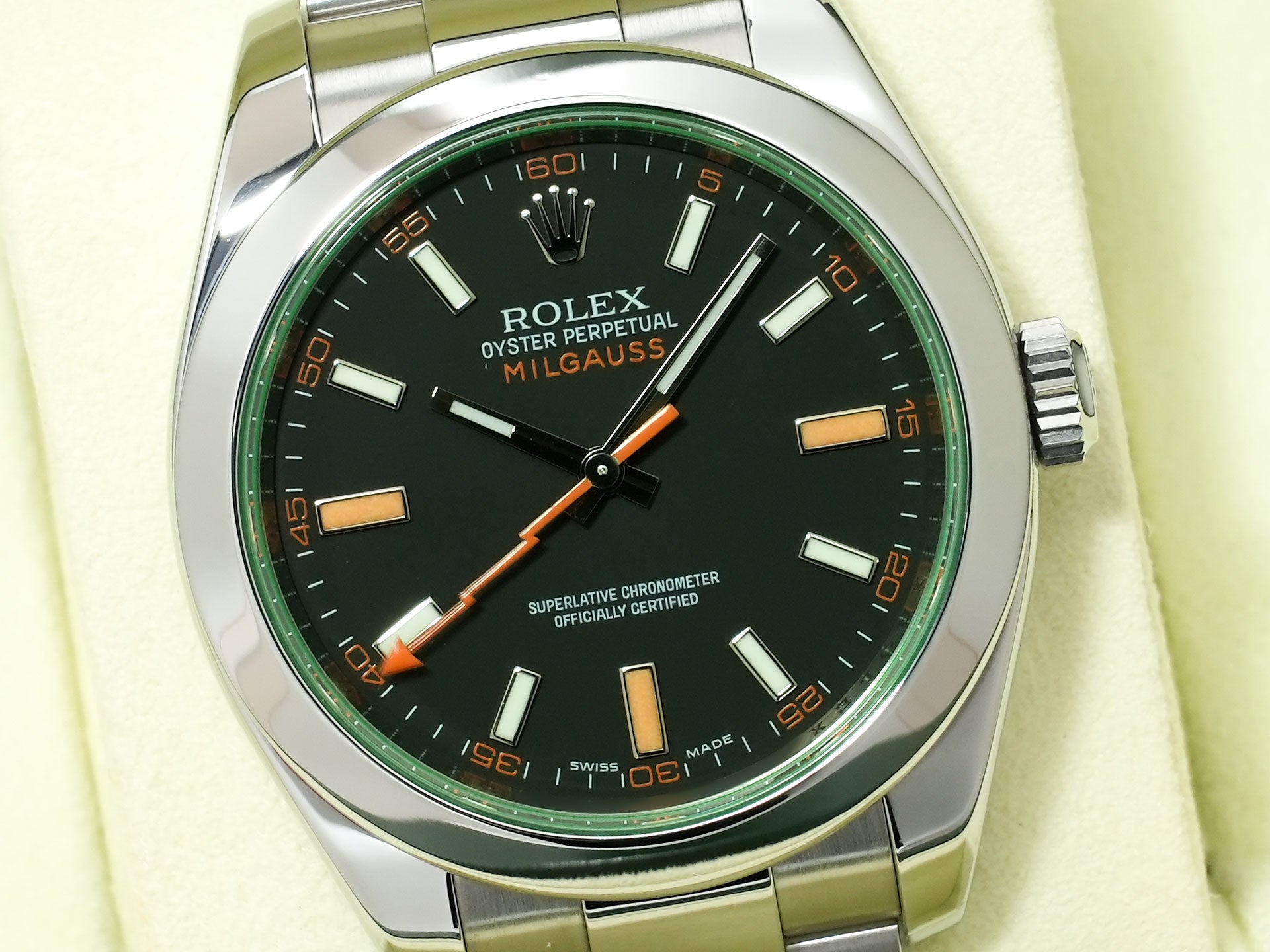 Rolex Milgauss Ref.116400GV Stainless Steel Black Dial Excellent Condition 478ce3ra