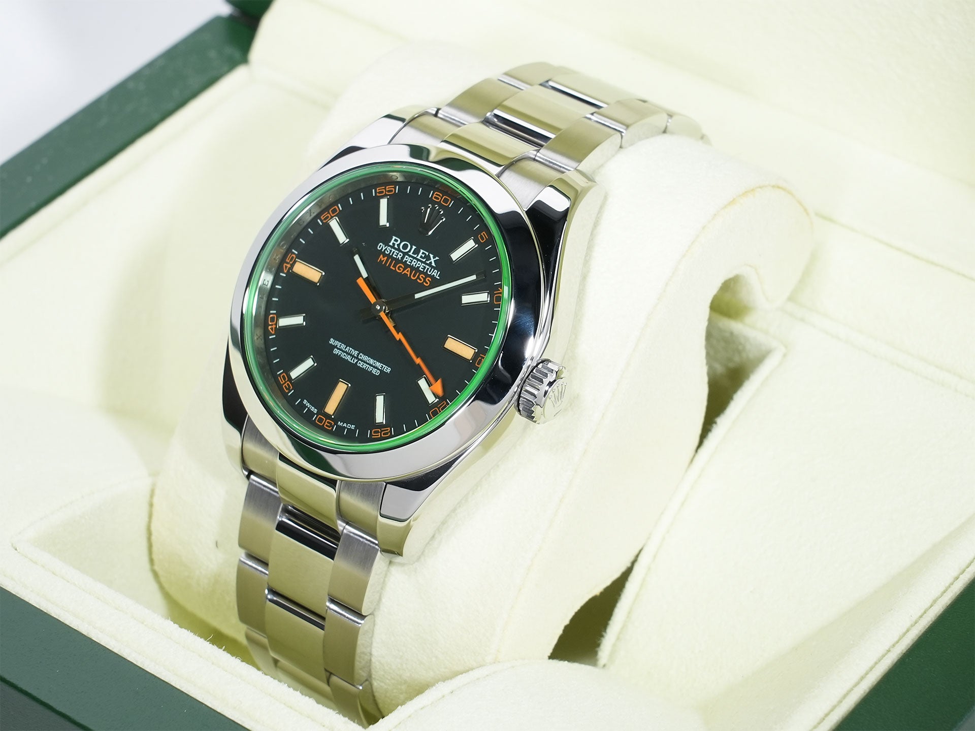 Rolex Milgauss Ref.116400GV Stainless Steel Black Dial Excellent Condition 478ce3ra