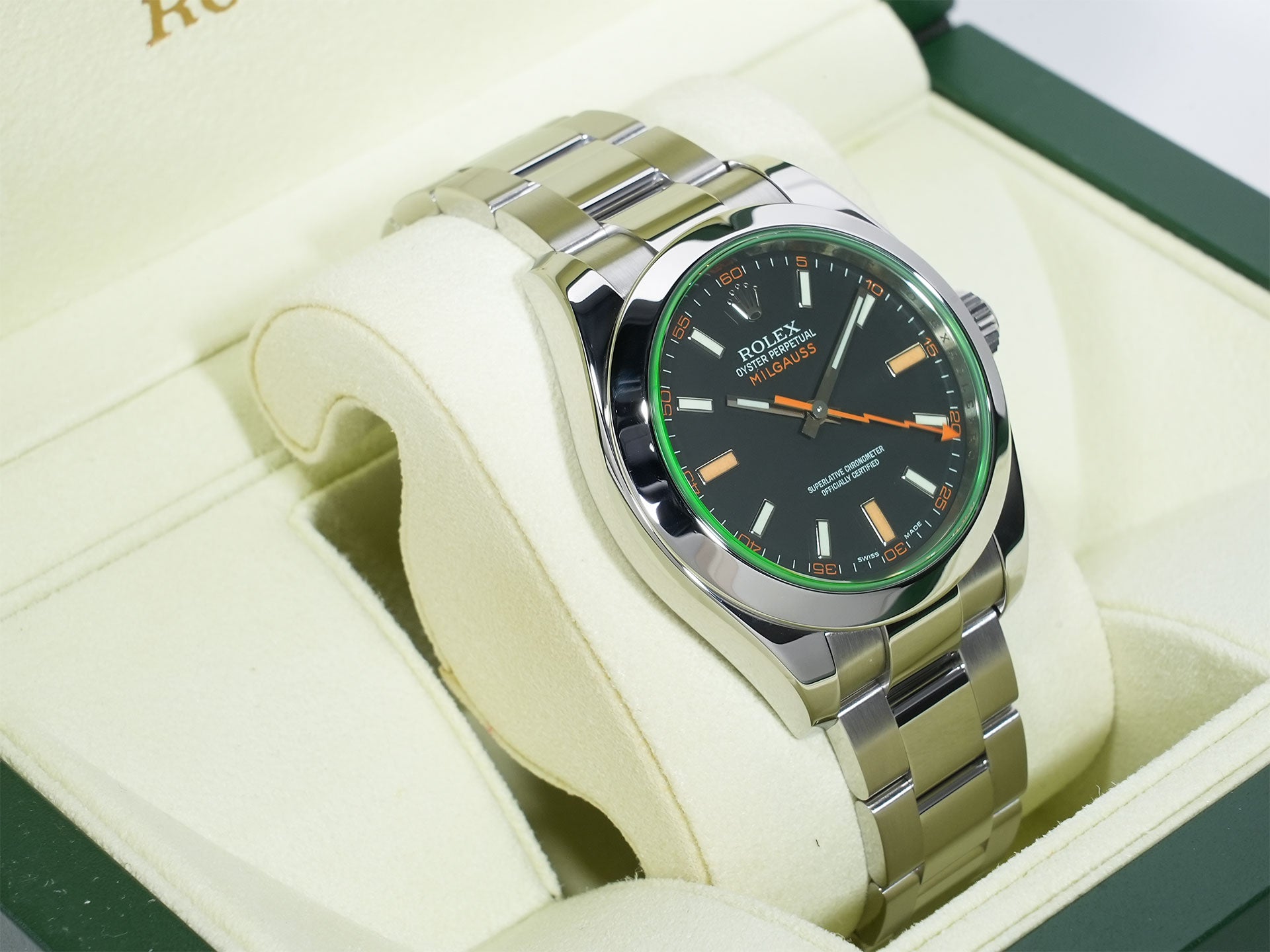 Rolex Milgauss Ref.116400GV Stainless Steel Black Dial Excellent Condition 478ce3ra
