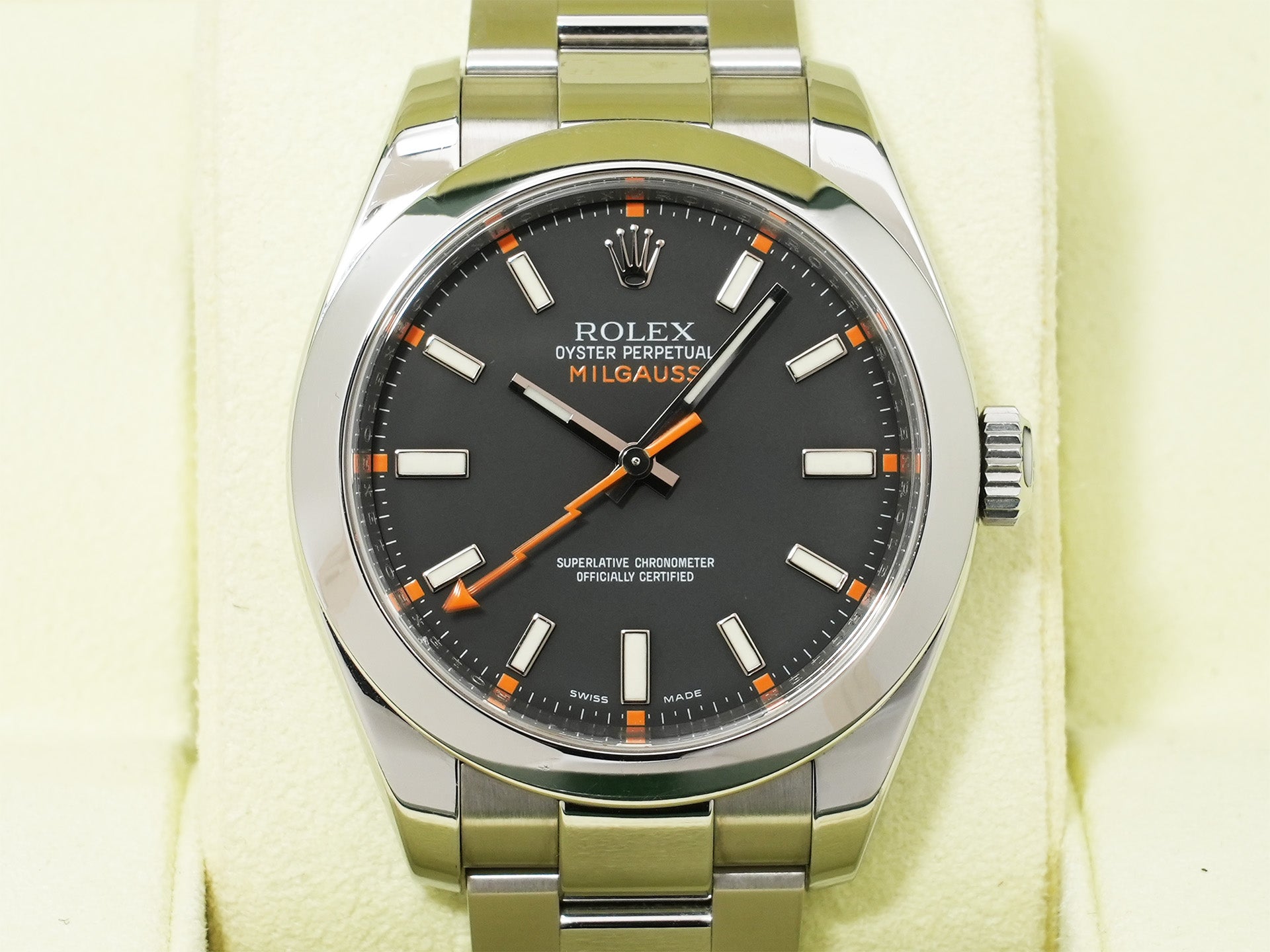 Rolex Milgauss Ref.116400 Stainless Steel Black Dial Used e6wsdpmy
