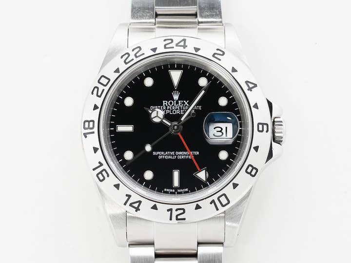 Rolex Explorer II Ref. 16570 Stainless Steel Black Dial Oyster Bracelet Used zx7ih7js