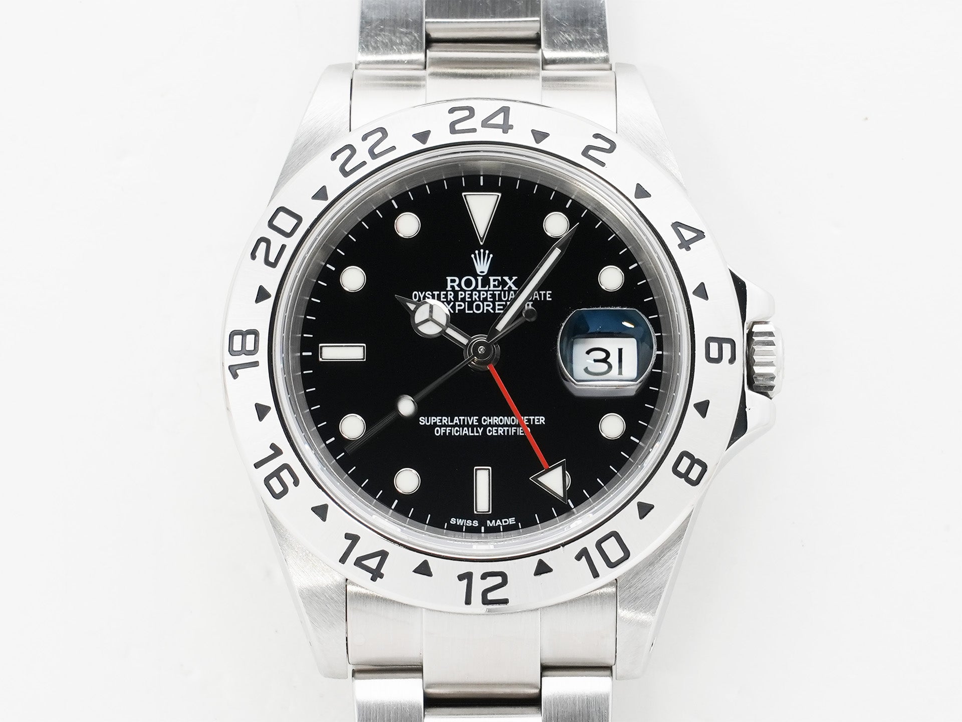 Rolex Explorer II Ref. 16570 Stainless Steel Black Dial Oyster Bracelet Used zx7ih7js