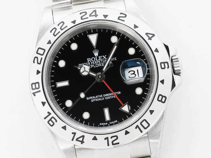 Rolex Explorer II Ref. 16570 Stainless Steel Black Dial Oyster Bracelet Used zx7ih7js