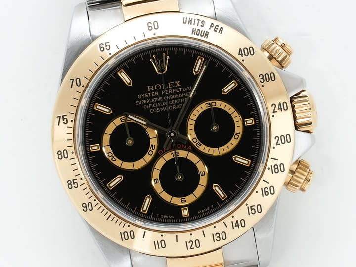 ロレックス デイトナ エルプリメロ Ref.16523 ステンレススチール/イエローゴールド ブラック文字盤 中古 nijpfcwv