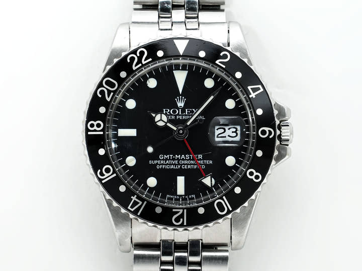 ロレックス GMTマスター Ref.1675 ステンレススチール ブラック文字盤 ジュビリーブレスレット 中古 twp6jqpc