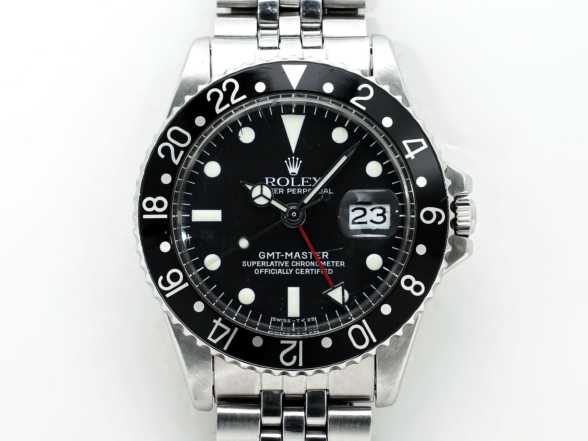 ロレックス GMTマスター Ref.1675 ステンレススチール ブラック文字盤 ジュビリーブレスレット 中古 twp6jqpc