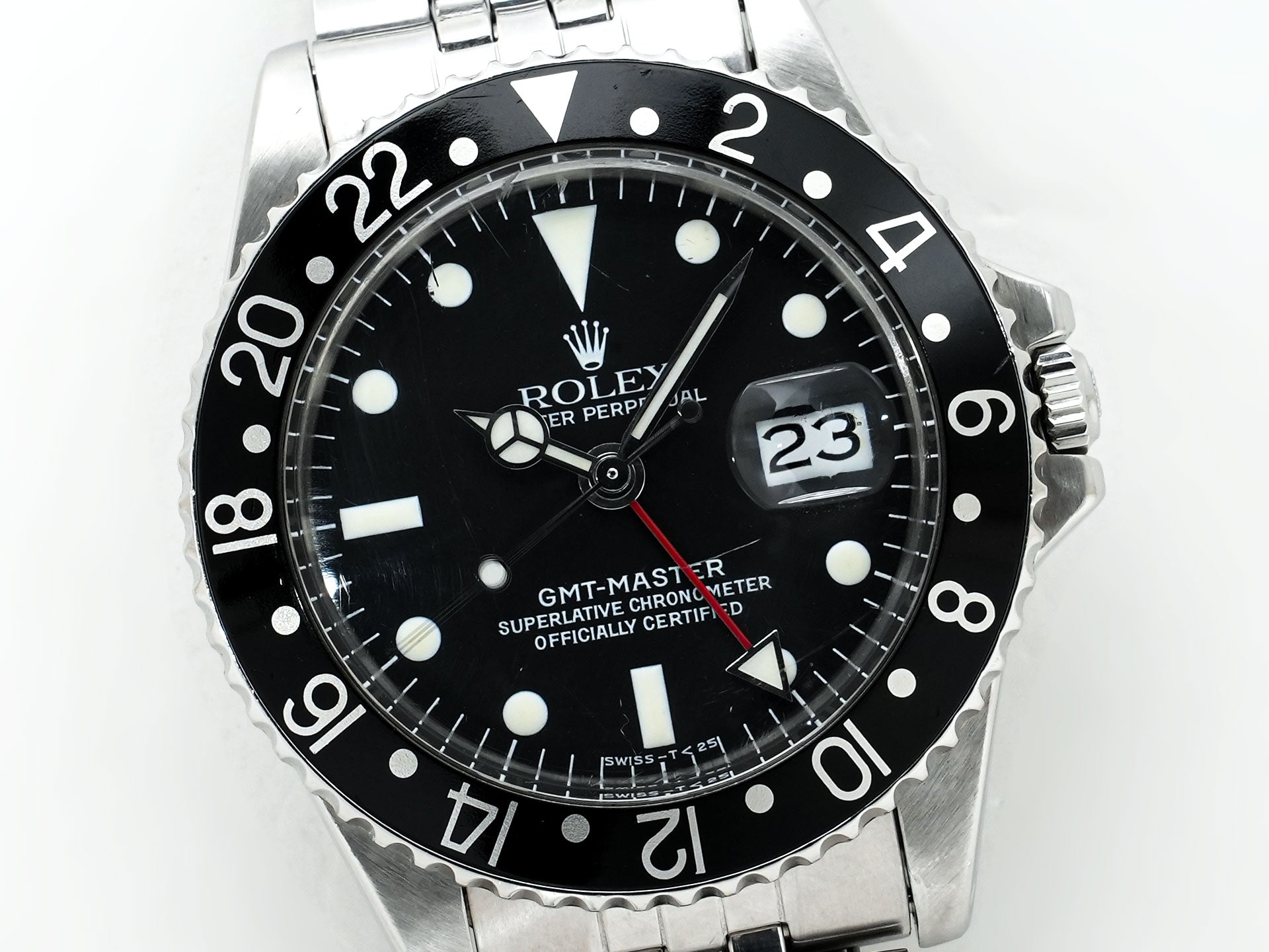 ロレックス GMTマスター Ref.1675 ステンレススチール ブラック文字盤 ジュビリーブレスレット 中古 twp6jqpc