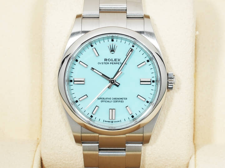 ロレックス オイスターパーペチュアル36 Ref.126000 ステンレススチール ターコイズ文字盤 美中古 7fafmnp8