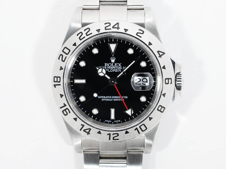 Rolex Explorer II Ref. 16570 Stainless Steel Black Dial Oyster Bracelet Used ux65yfzh