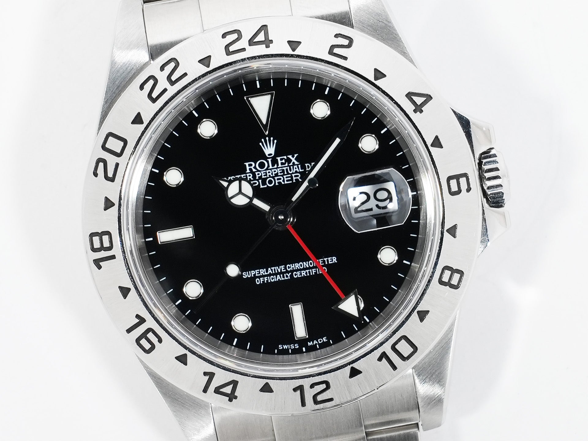 Rolex Explorer II Ref. 16570 Stainless Steel Black Dial Oyster Bracelet Used ux65yfzh