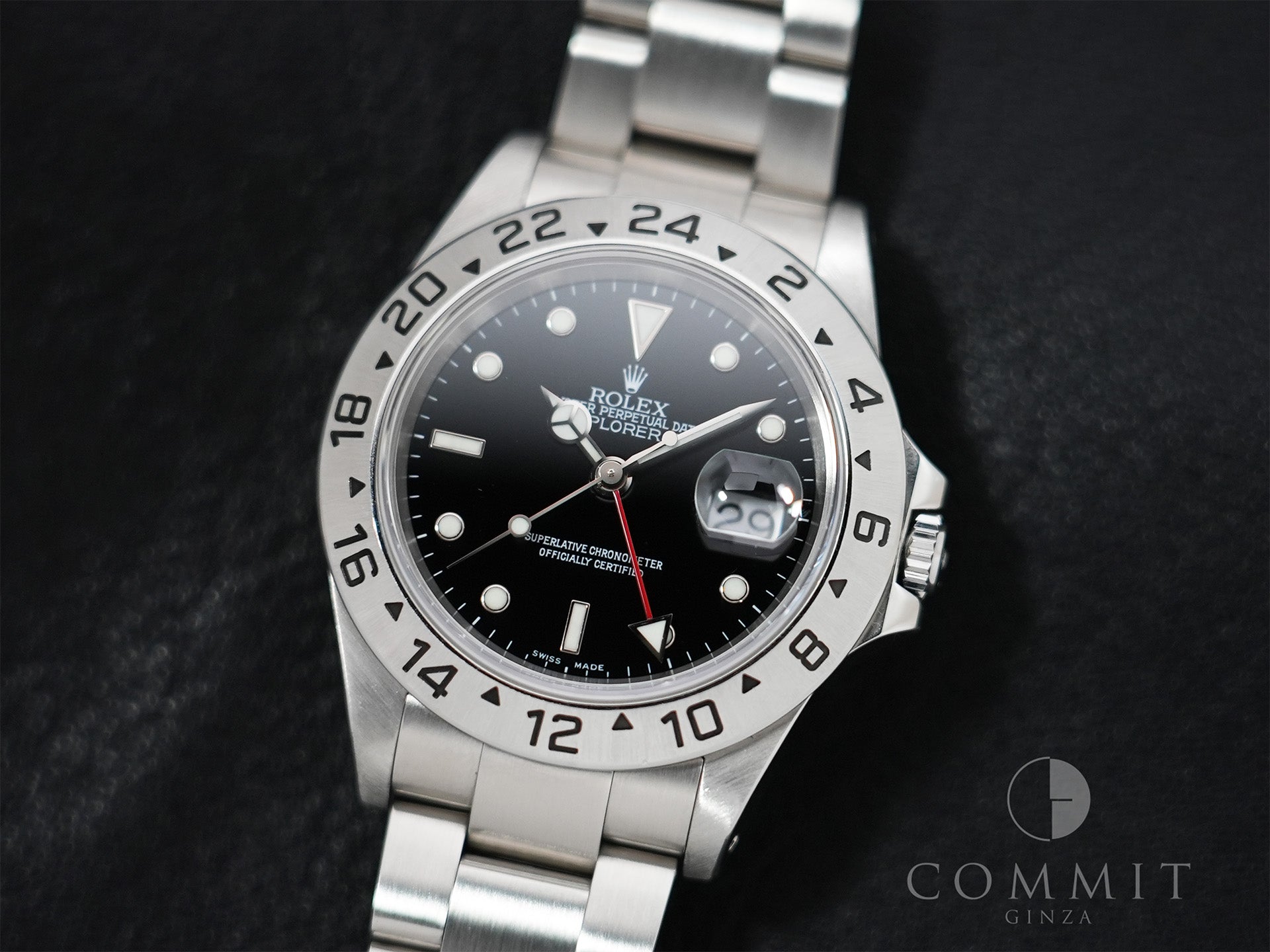 Rolex Explorer II Ref. 16570 Stainless Steel Black Dial Oyster Bracelet Used ux65yfzh