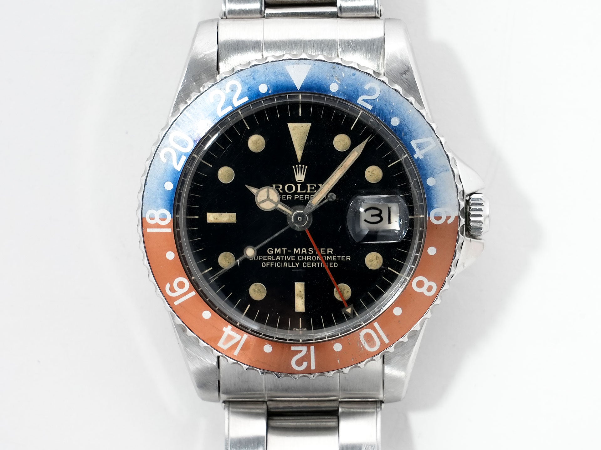 ロレックス GMTマスター Ref.1675 ステンレススチール ブラック文字盤 オイスターブレスレット 中古 3jthodwu